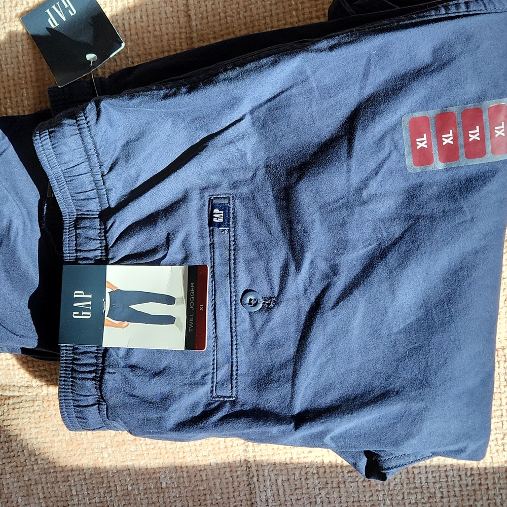 GAP navy blue twill joggers